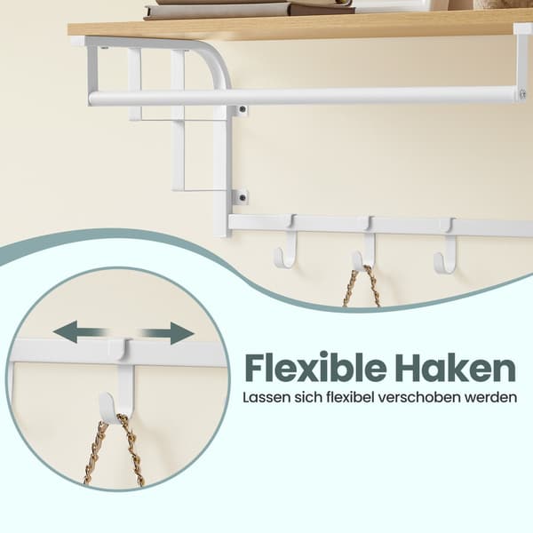 Väggkappa med hyllplan - Robust design - Vit ek