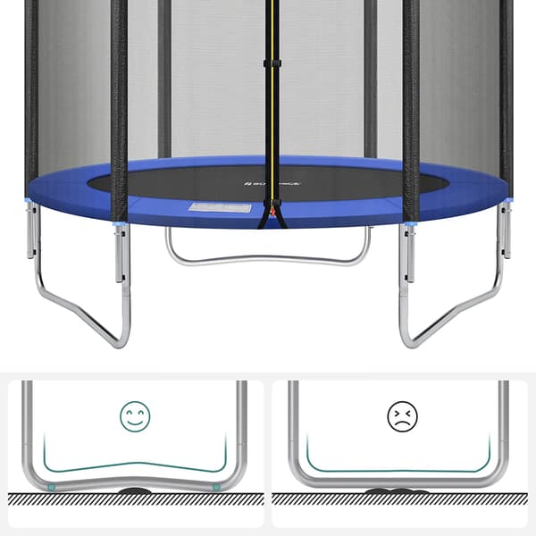 Trampolin - med sikkerhedsnet og trappe - sortblå