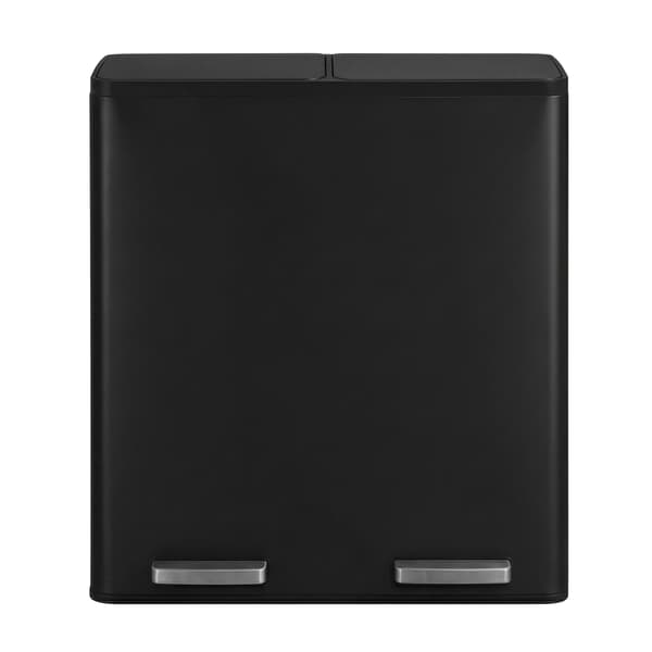 Pedalspand - 2 x 30 liter - softclose-låg - Stål - Sort