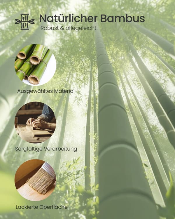 Skobänk - Bambu - 3 Hyllor - 90 cm - Molnvit