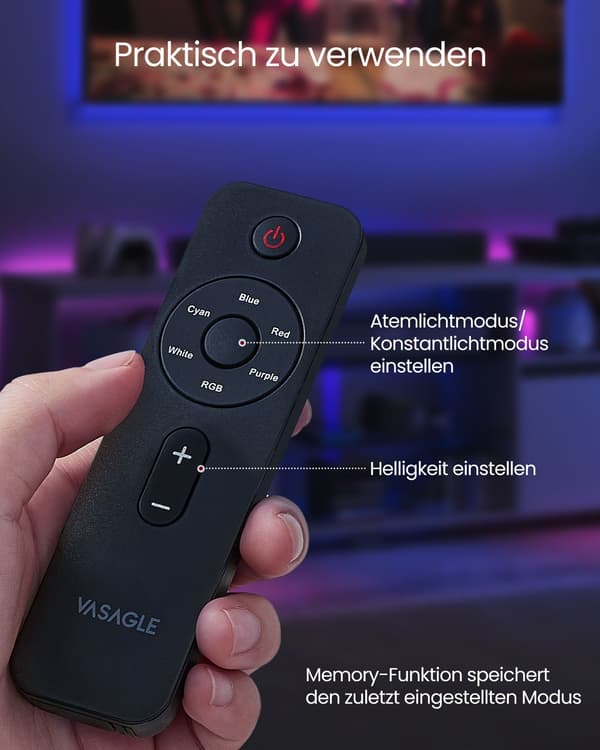 TV-bord med LED-belysning til 70 tommer - sort