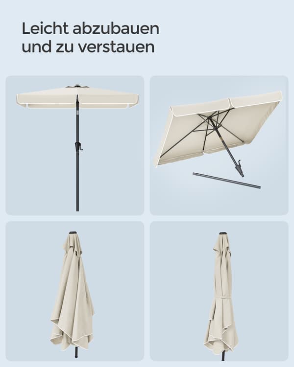 Rektangulær balkonparasol - 200 x 150 cm - beige