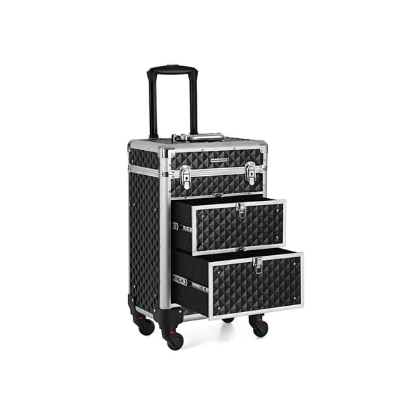 Makeup-etui - Professionel trolley med 4 hjul - Sort