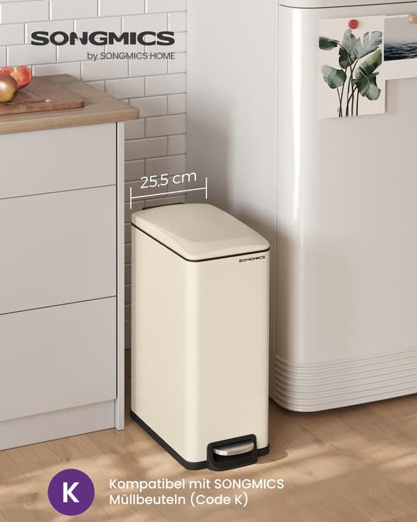 Köksavfallsbehållare - 50 liter - sensorstyrd - sandbeige