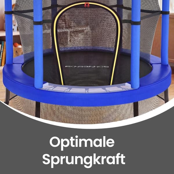 Barntrampolin - 174 cm - Säkerhetsnät - Kantskydd - Blå