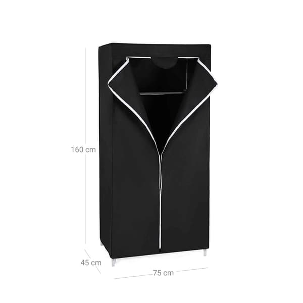 Foldegarderobe - Pladsbesparende og vedligeholdelsesfri - Sort