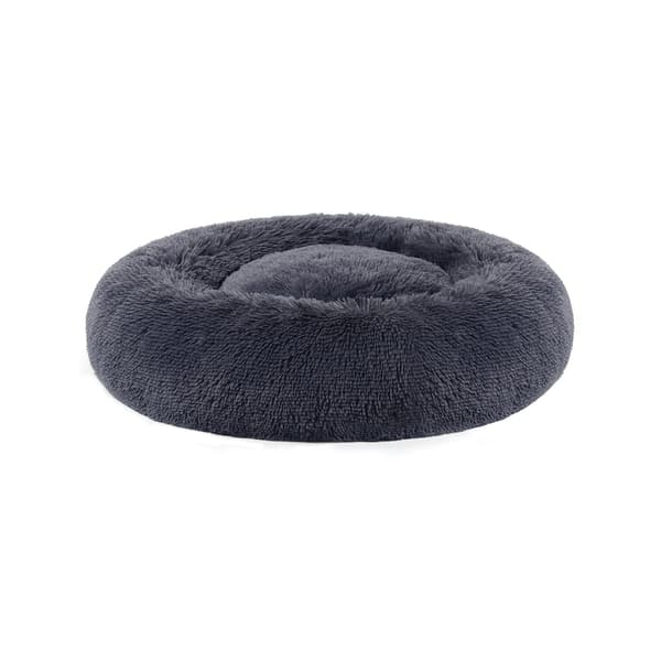 Hundeseng - Donutformet - Plys - Mørkegrå