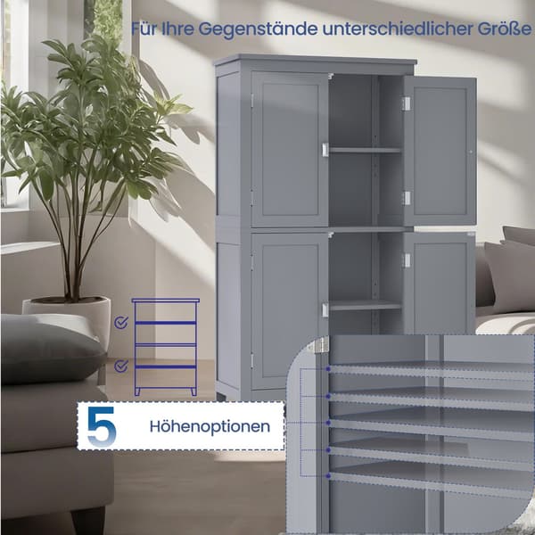 Badrumsskåp - Platsbesparande design - Duvgrå