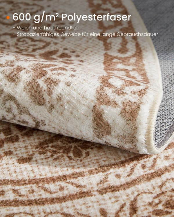 Rundt tæppe - Boho-stil - Cappuccino Beige