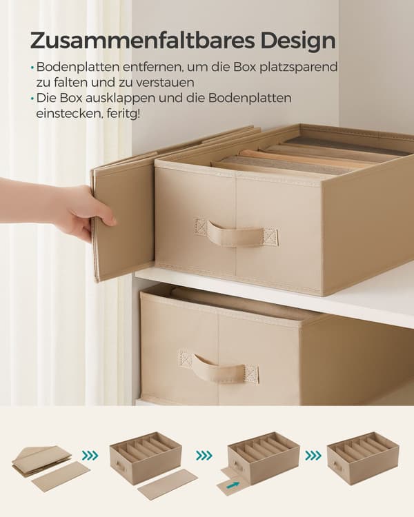Garderobsförvaringsset - Set om 4 - Sandbeige