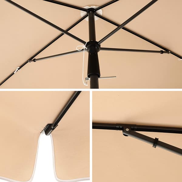 Rektangulær balkonparasol - vipbar - taupe