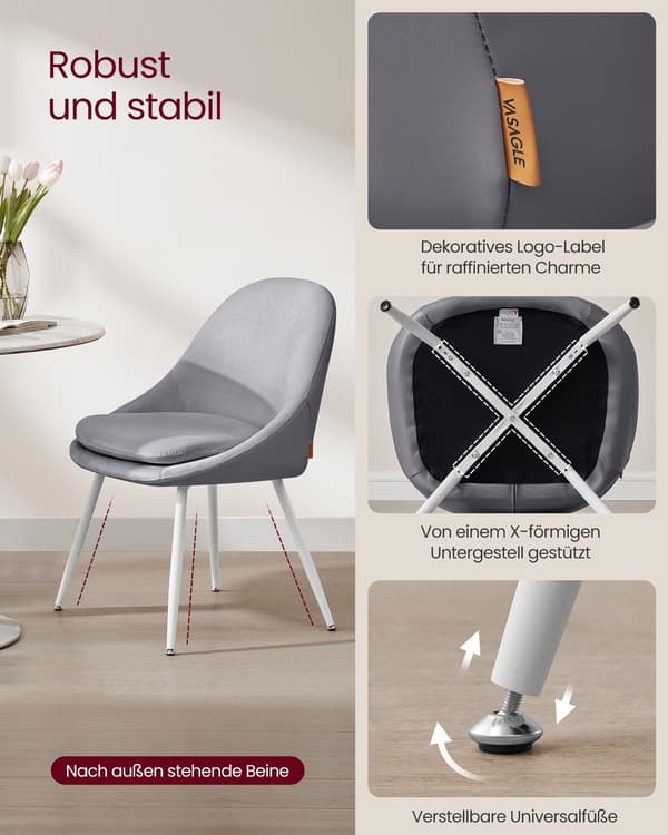 Matstolset om 2 med kuddar - Dove Grey och Cloud White