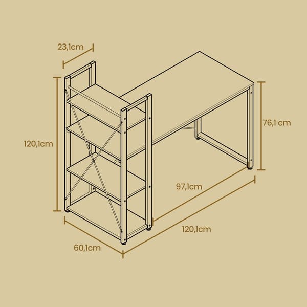 Computerbord - Med hylde - Hjemmekontor