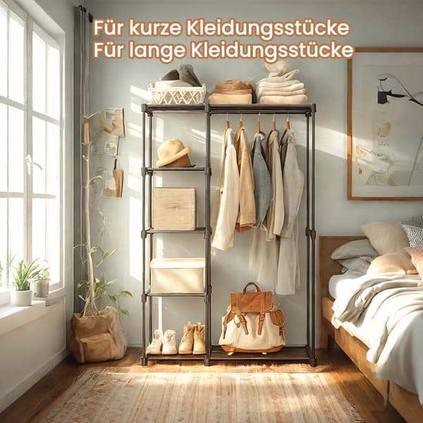 Åben garderobe - Pladsbesparende design - Grå