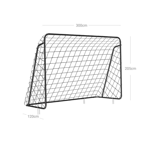Fodboldmål - Hurtig at sætte op - Metalramme - Sort