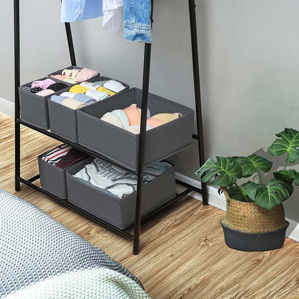 Organizer - Sæt med 6 foldbare kasser - Grå