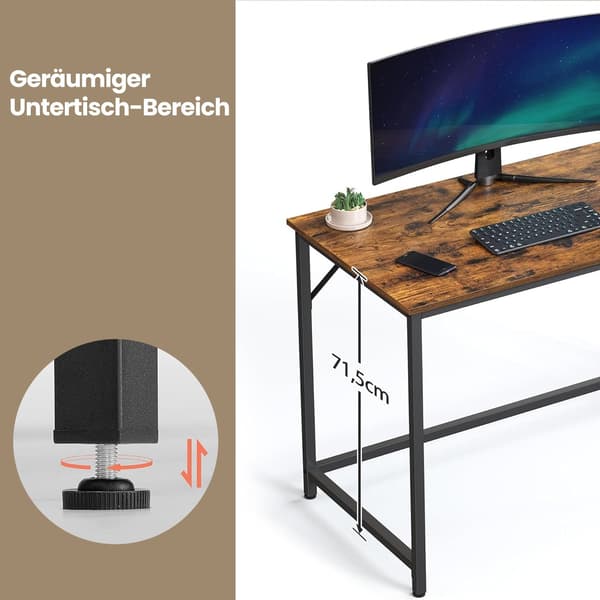 Computerbord - Stålstel - Trælook - Sort