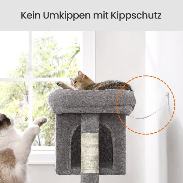 Kradsetræ til katte - Stor platform - Røggrå