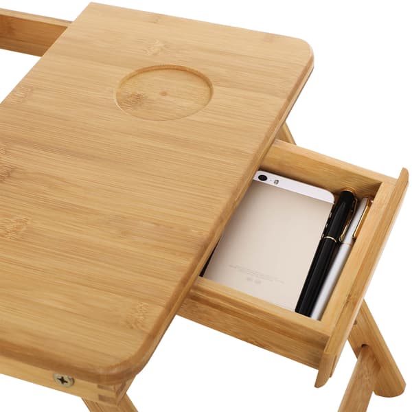 Laptopbord - justerbart och hopfällbart - bambu - naturfärgad