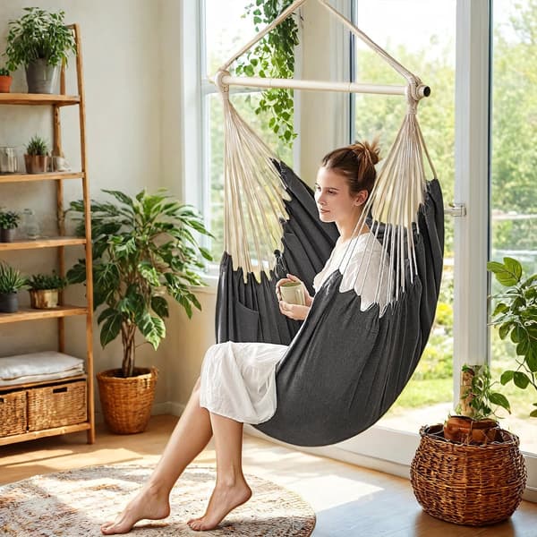 Riipputuoli - Boho-tyyli, 2 tyynyä - Liuskekivenharmaa