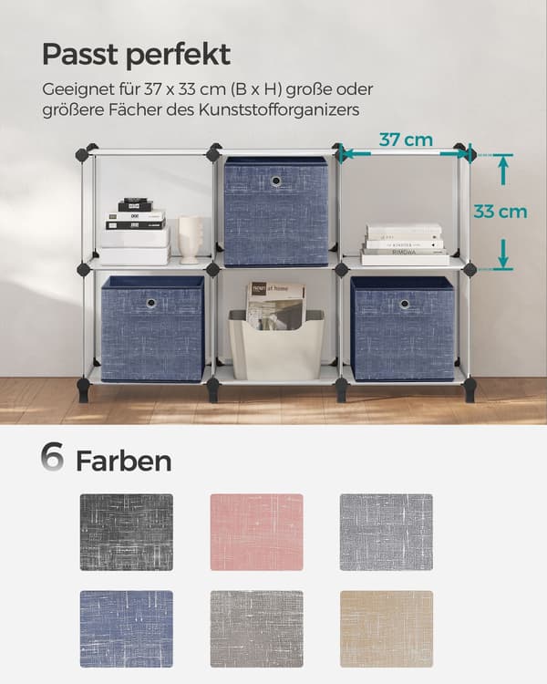 Förvaringslådor - set om 6 - dimblå
