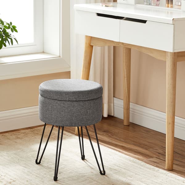 Pall med förvaring - modern design - grå och vit