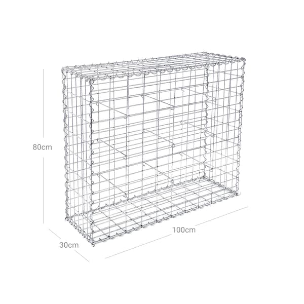 Gabion - Bæredygtigt design - Rustfrit stål - Sølv