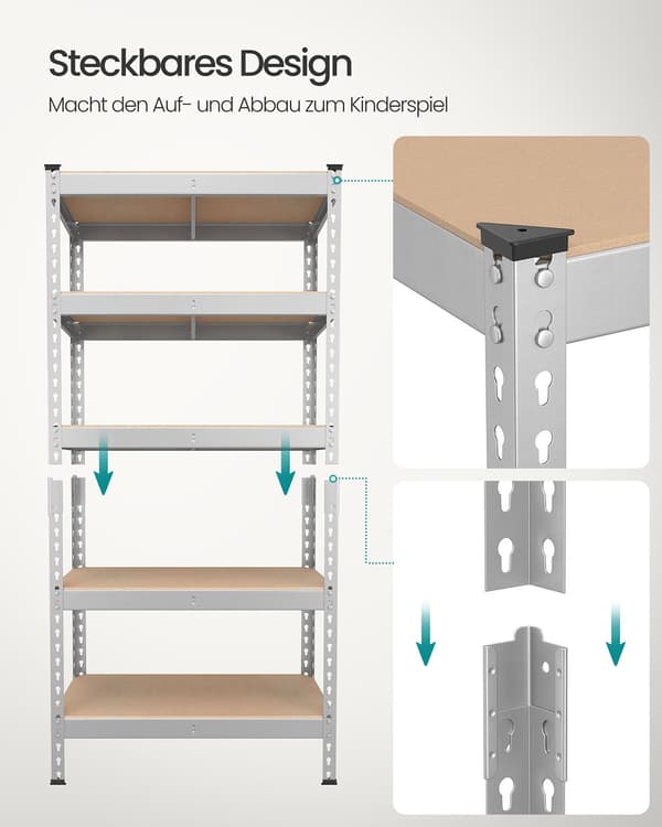 Reolsæt med 2 - Robust design - Sølv