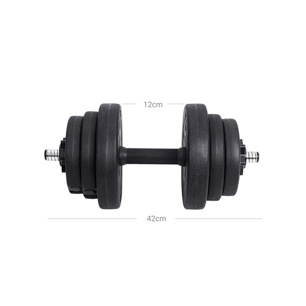 Håndvægtsæt - Justerbart håndvægtsæt - 20 kg - Sort