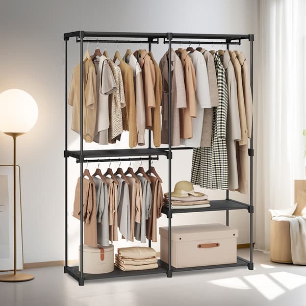 Åben garderobe - robust og praktisk - sort