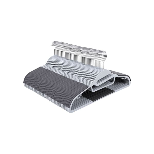 Klädhängare - Halkfri design - Set om 50 - Grå