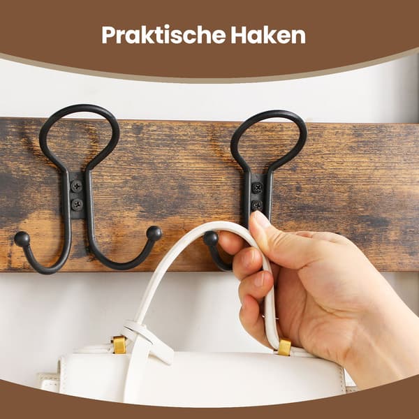 Garderobe - Industriel stil - Med skohylde - Sort