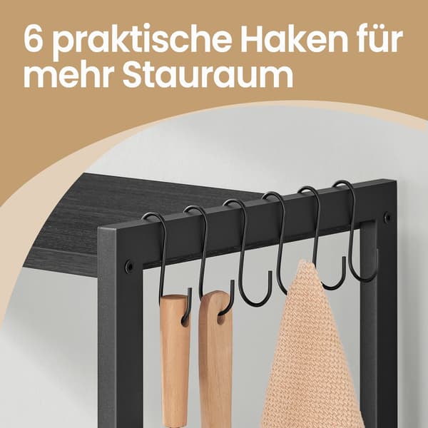 Köksbräda - Stående bakbräda med krokar - Antracitgrå och bläcksvart