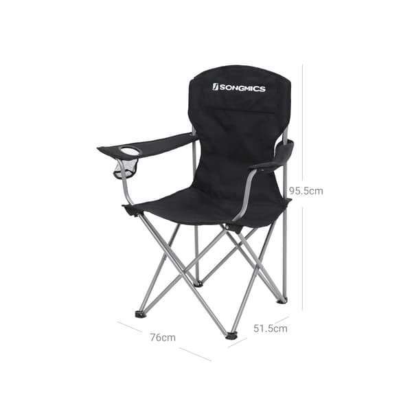 Campingstole - Sæt med 2 klapstole - Sort