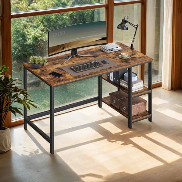 Datorbord - modern design - brunsvart