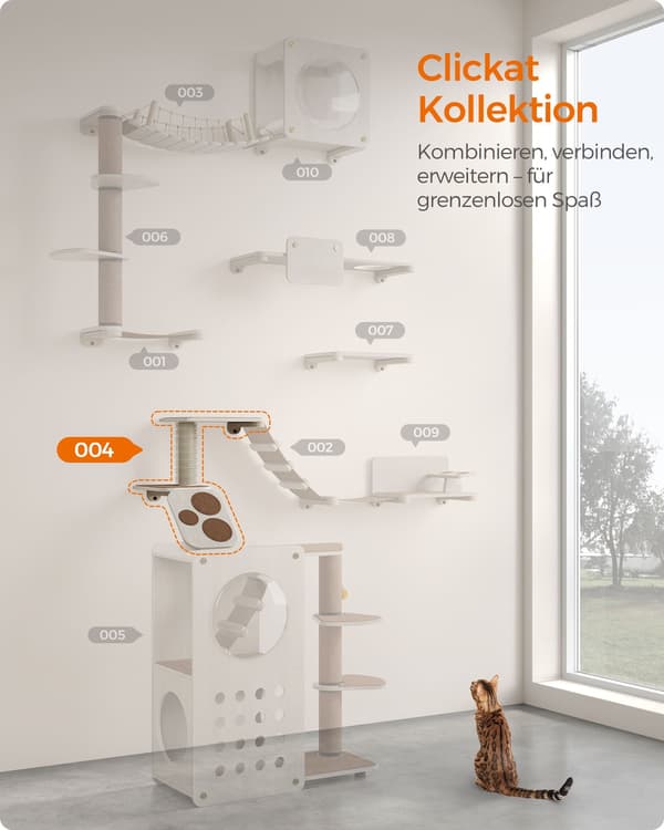 Klösträ - väggmontering - brun