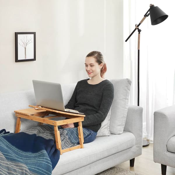 Laptopbord - højdejusterbart - foldbart - naturfarvet