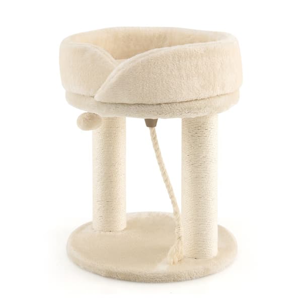 Cat - Tree Scratching Post med mjuk sits Sisal Tower för katter - Beige