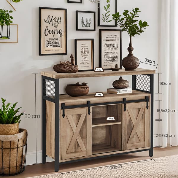 Skänk - Modernt förvaringsskåp - Camel Brown Ink Black
