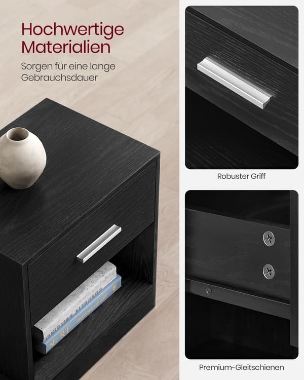 Natbordsæt med 2 - klassisk design - sort
