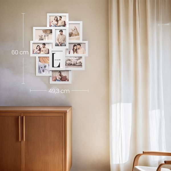 Fotoramscollage - Set med 10 ramar - Modern design - Molnvit