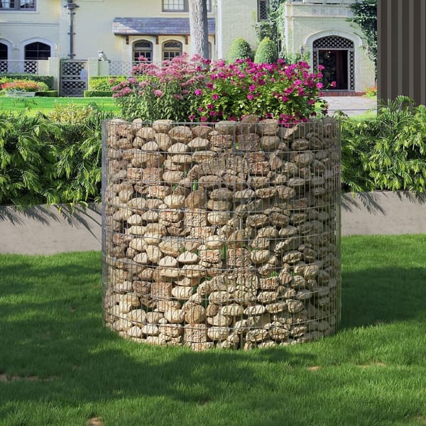 Rund gabion - Galvaniseret stål - Rustfrit stål - Sølv