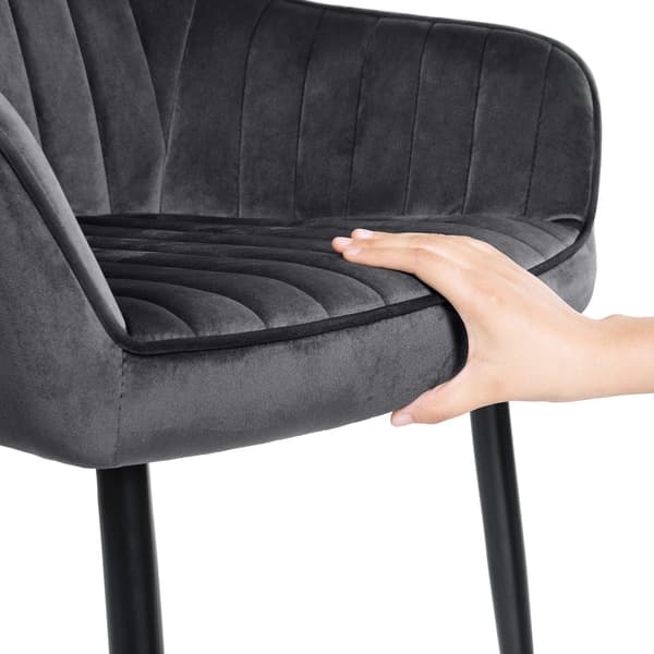 Spisestol - Ergonomisk design - Fløjlsæde - Mørkegrå