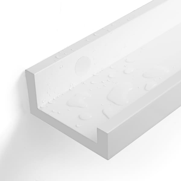 Flytande hyllor - set om 2 - högblank - vit