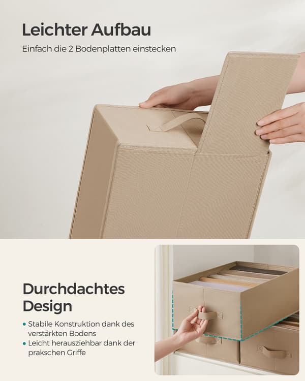 Garderobsförvaringsset - Set om 4 - Sandbeige