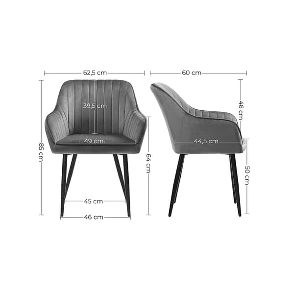Matstolar - Ergonomisk design - Klädda - Ljusgrå