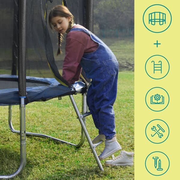Trampolin 183 cm - Havetrampolin med sikkerhedsnet - Blå