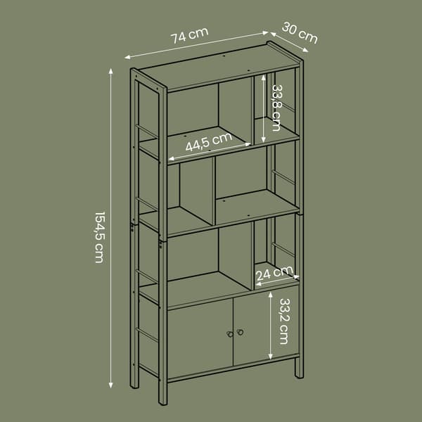 Bokhylla - modern design - lönnvit-molnvit