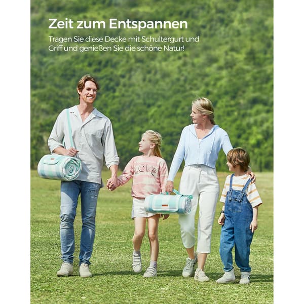 Picknickfilt - vattentät och bekväm - grönvit