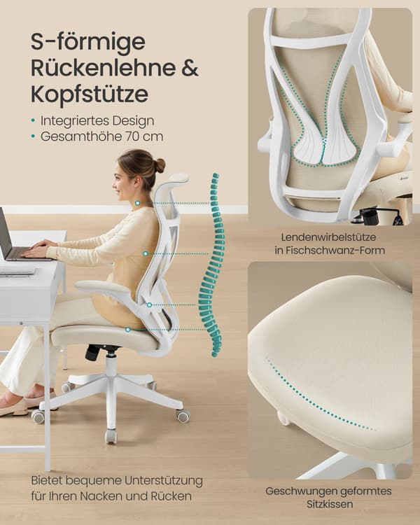 Bureaustoel – Ergonomisch Design – Cappuccino Beige